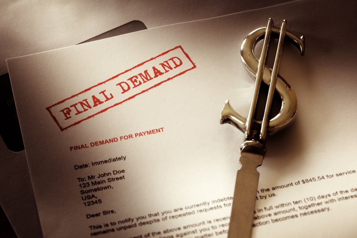 final noticed on unpaid debt
